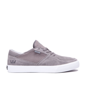 Supra Mens MELROSE Grey/white Low Top Shoes | CA-55945